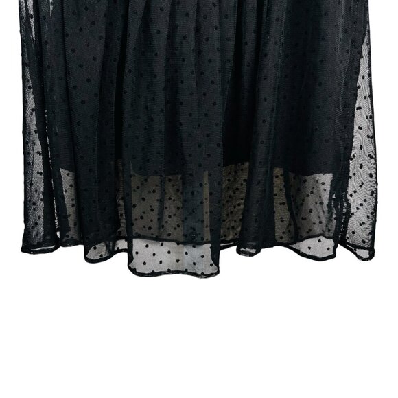 ECI New York Size 12 Polka Dot Sheer Blouse Top Puff Sleeve Office Brunch - Picture 4 of 9